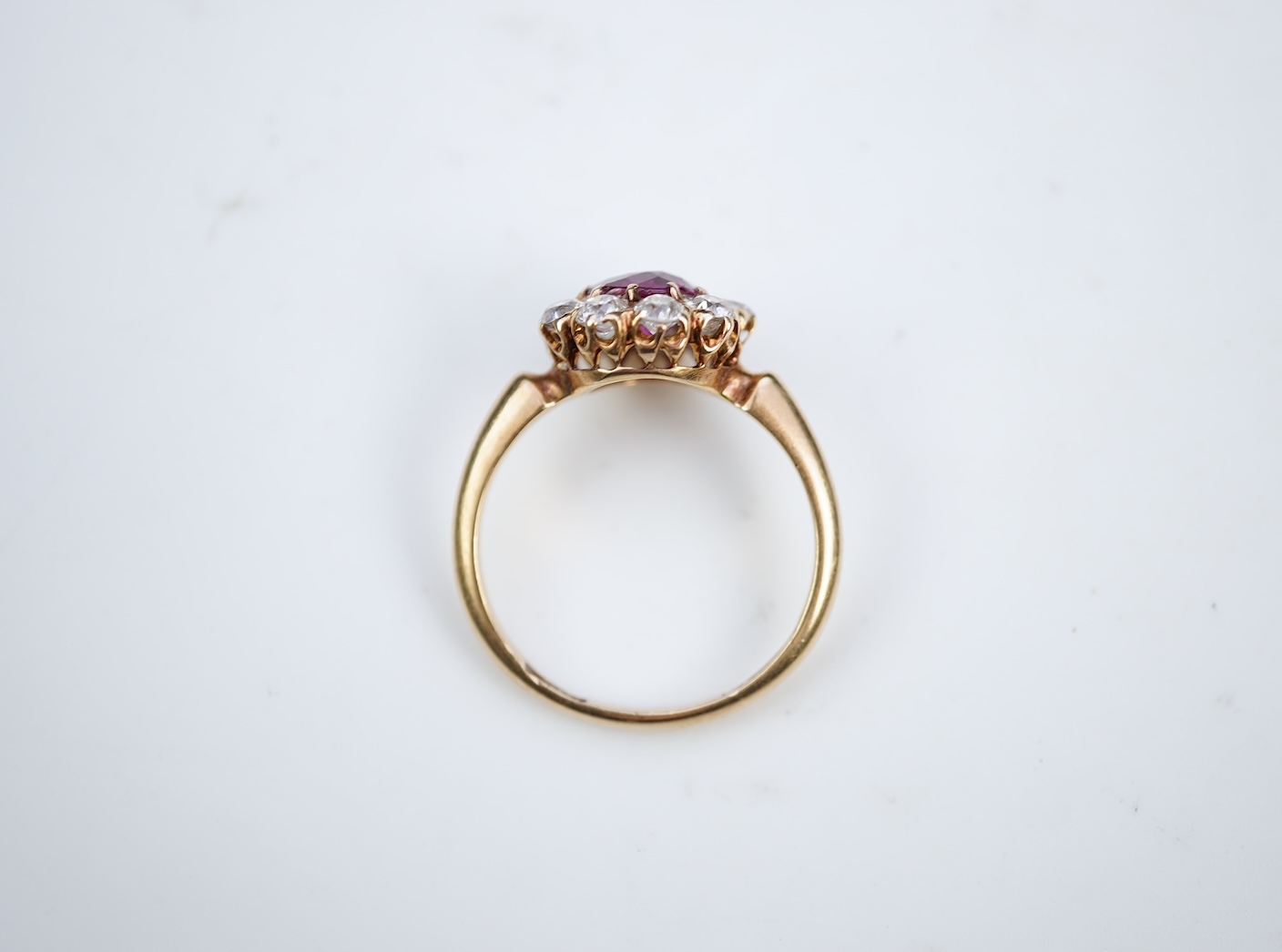 A fine ruby and diamond ring, circa 1900